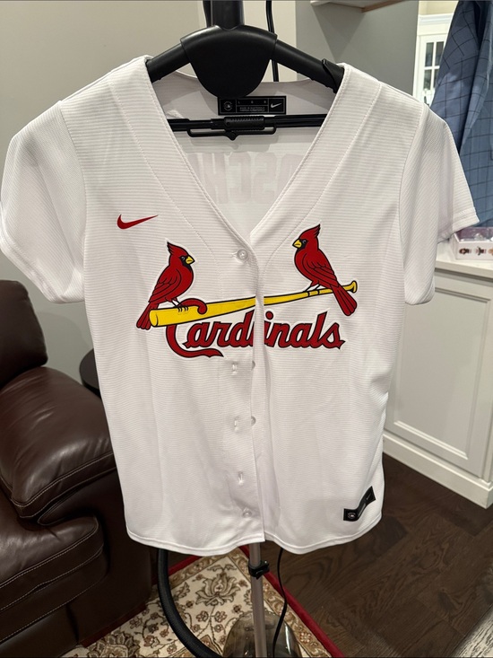 Nike Tops - Nike White Cardinals Button-Up Jersey with Red and Yellow Logo, Goldschmidt